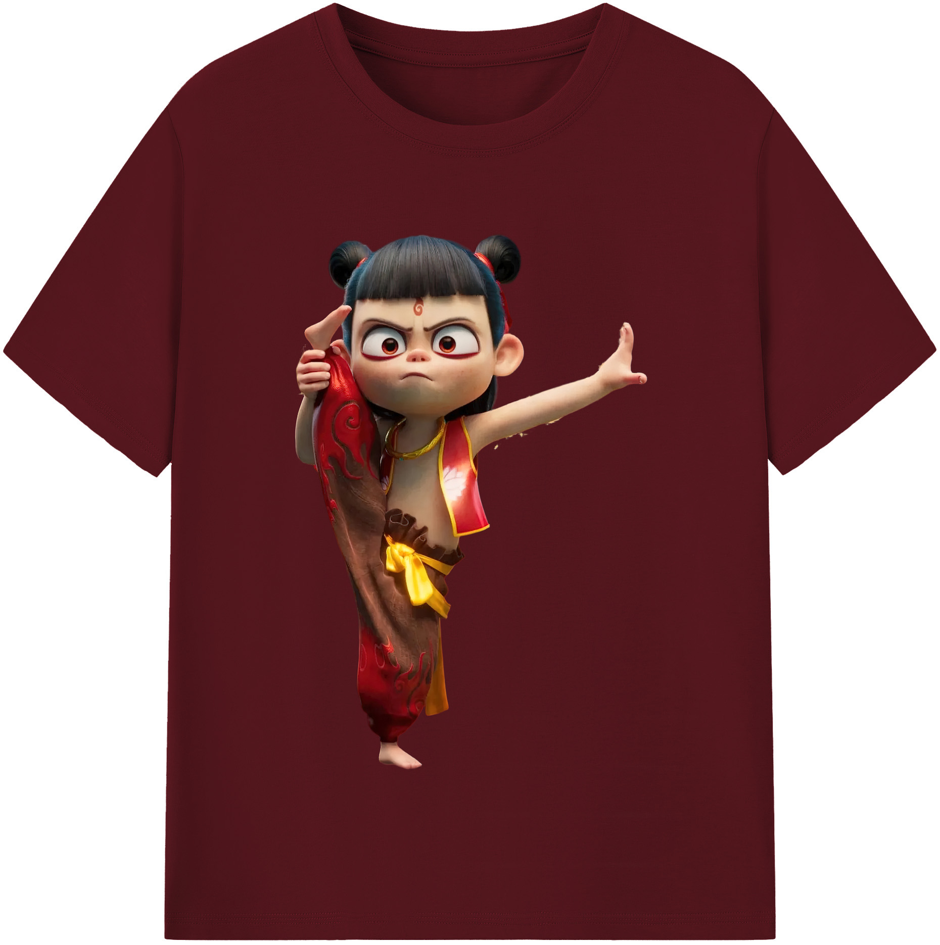 （画像用） Ne Zha 2 ナタ 魔童の大暴れ 綿100％半袖Tシャツ（フロントプリント）